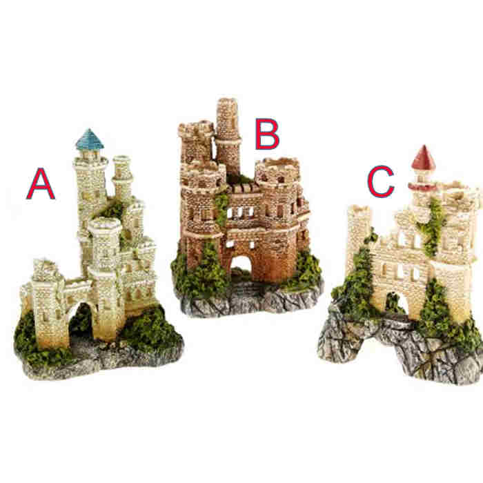 14cm Resin Castle Aquarium decoration 3 to choose from 3402 Fish Mania Aquatics FINatical About Fish